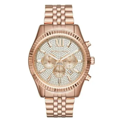 Michael Kors Men's Watch Lexington Chronograph Gold Rose - MK8580